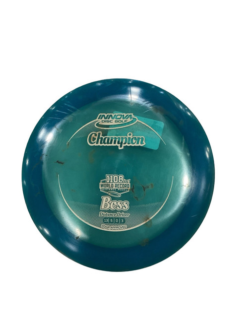 Vist Large View of Product Image Which is Used Innova CHAMPION BOSS Disc Golf Driver Navy Blue
