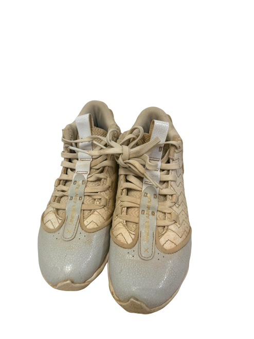 Vist Large View of Product Image Which is Used Under Armour Harper 9 RM 3027452-101 Baseball Cleats White Junior 02.5