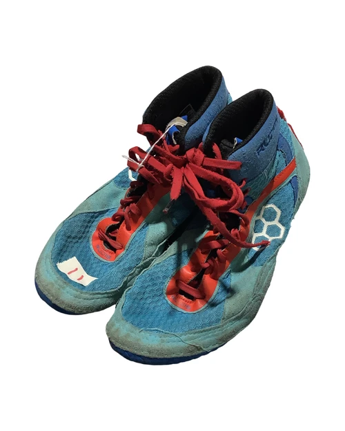 Vist Large View of Product Image Which is Used Asics Wrestling Shoes Royal Blue Senior 11