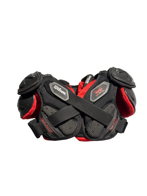 Vist Large View of Product Image Which is Used Wilson X SERIES FB Shoulder Pads Black XXS