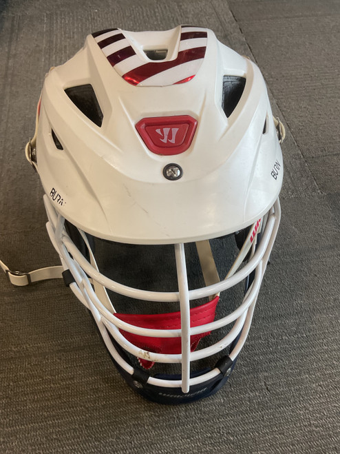 Vist Large View of Product Image Which is Used Warrior BURN Lacrosse Helmet White SM