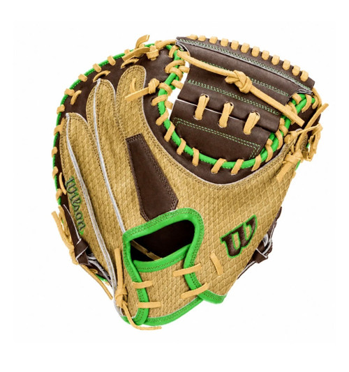 Vist Large View of Product Image Which is New 2027 A1000 33IN RHT DUBAI CATCHERS MITT TAN/BROWN/LIME