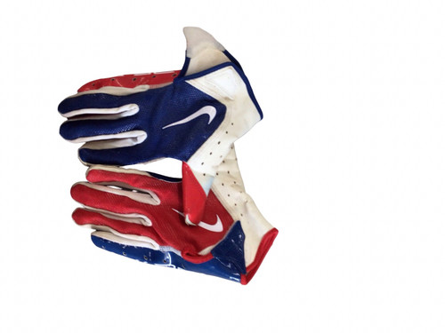 Vist Large View of Product Image Which is Used Nike FOOTBALL GLOVES FB Gloves White/Red/Navy LG