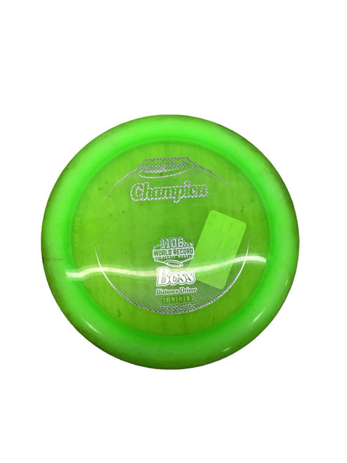 Vist Large View of Product Image Which is Used Innova BOSS CHAMPION Disc Golf Driver Yellow