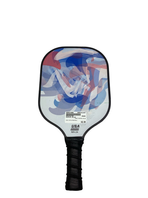 Vist Large View of Product Image Which is Used NIUPIPO MX-24 Pickleball Racquet White/Red/Navy