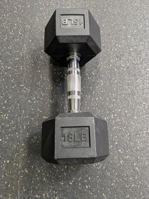 Vist Large View of Product Image Which is Used Hex Dumbbell (Each) 15 lb
