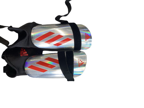 Vist Large View of Product Image Which is Used Adidas Soccer Shin Guards Youth Silver MD