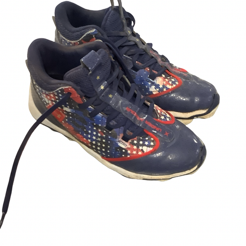Vist Large View of Product Image Which is Used Under Armour USA BH CLEATS BB/SB Cleats White/Red/Navy Junior 03.5