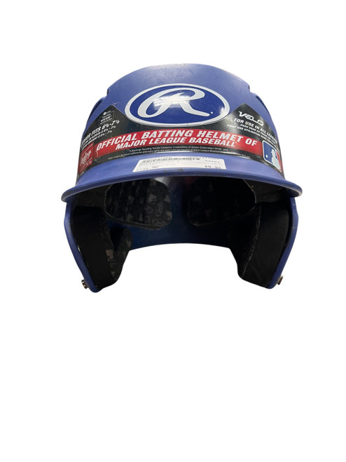 Vist Large View of Product Image Which is Used Rawlings VELO Batting Helmet No Mask Royal Blue MD
