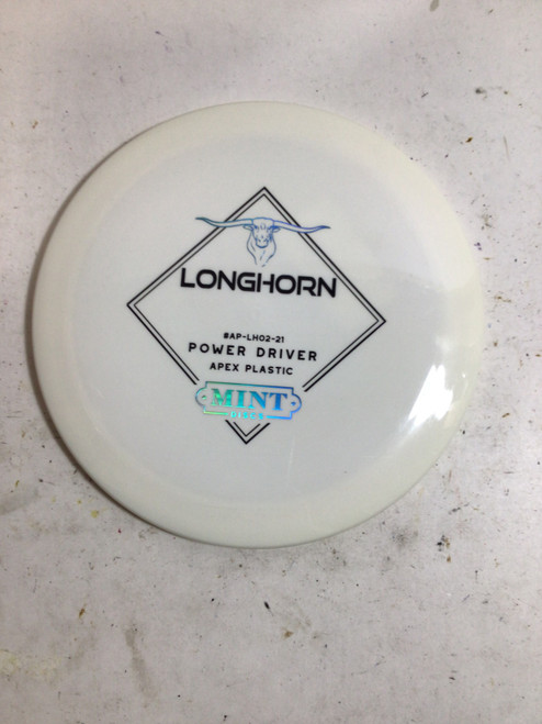 Vist Large View of Product Image Which is Used Mint APEX LONGHORN Disc Golf Driver White 176g