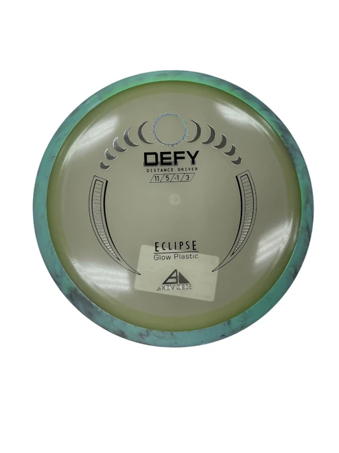 Vist Large View of Product Image Which is Used Axiom DEFY GLOW PLASTIC Disc Golf Driver Teal