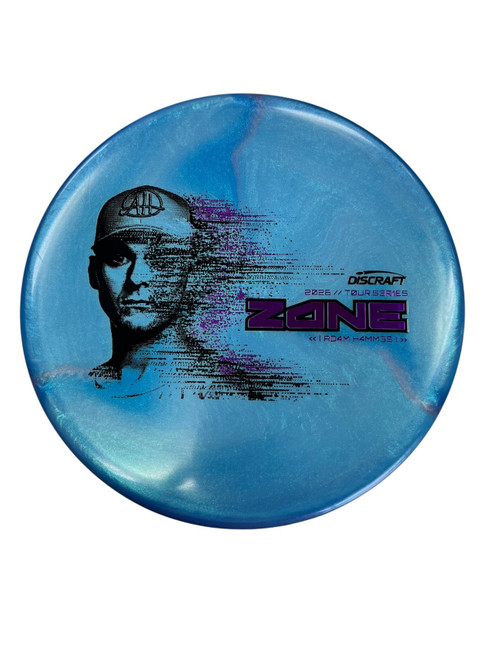 Vist Large View of Product Image Which is Used Discraft TOUR SERIES ZONE Disc Golf Putter Royal Blue
