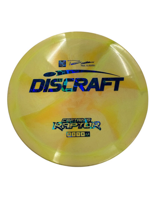 Vist Large View of Product Image Which is Used Discraft CAPTAINS RAPTOR Disc Golf Driver Yellow