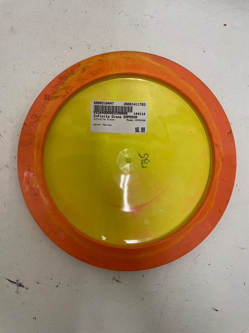 Vist Large View of Product Image Which is Used Infinite Discs EMPEROR Disc Golf Driver Yellow