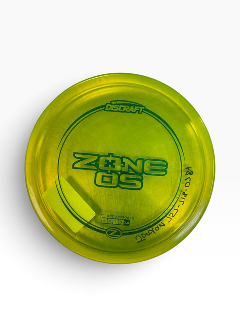 Vist Large View of Product Image Which is Used Discraft Z LINE ZONE OS Disc Golf Putter Yellow 176g