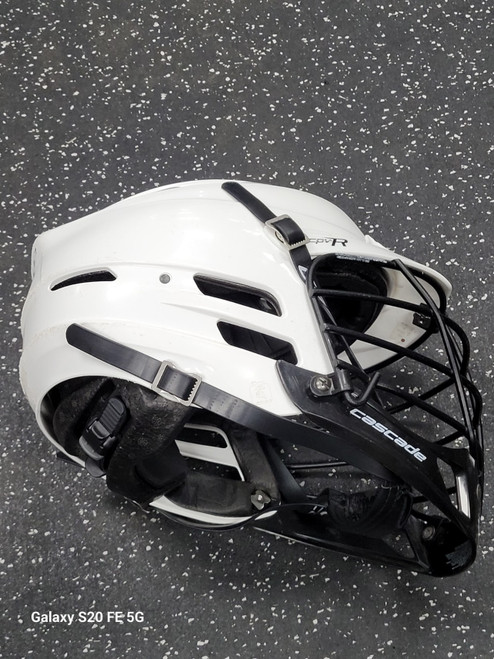 Vist Large View of Product Image Which is Used Cascade CPVR Lacrosse Helmet White M/L