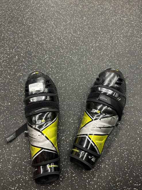 Vist Large View of Product Image Which is Used Bauer SUPREME 3S Senior Shin Guards Black 14"