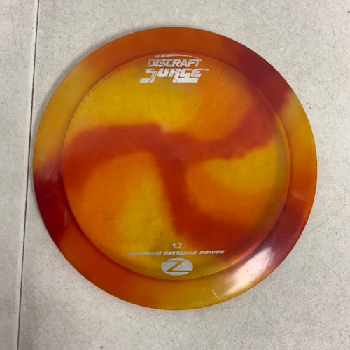 Vist Large View of Product Image Which is Used Discraft Z SURGE Disc Golf Driver Orange 176g