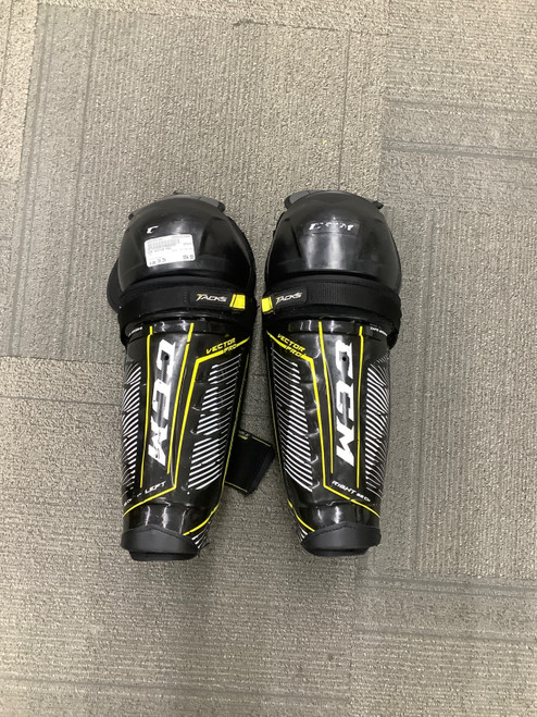 Vist Large View of Product Image Which is Used CCM VECTOR PRO Senior Shin Guards Black 14"