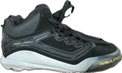 Vist Large View of Product Image Which is Used Rawlings MACH MAX COOLFLO BB/SB Cleats Black Senior 7.5