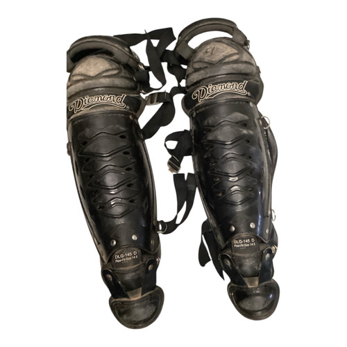 Vist Large View of Product Image Which is Diamond Catchers Leg Guards Black Youth