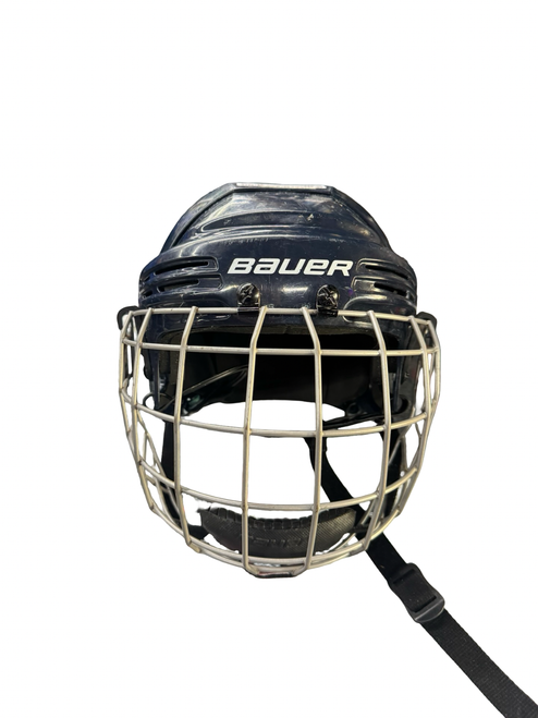 Vist Large View of Product Image Which is Used Bauer BHH2100JR Helmet Cage Combo Navy Blue XS