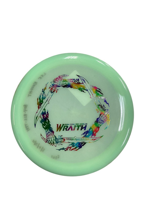 Vist Large View of Product Image Which is Used Innova COLOR GLOW CHAMPION WRAITH Disc Golf Driver Green 172g