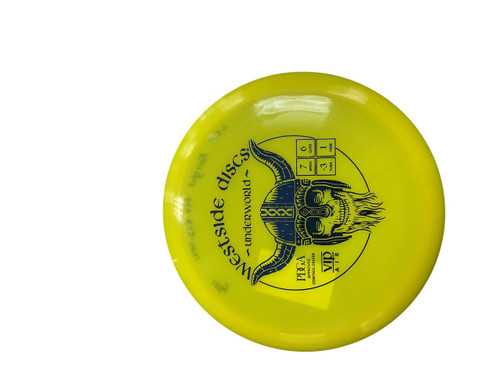 Vist Large View of Product Image Which is Used Westside VIP AIR UNDERWORLD Disc Golf Driver Yellow 155g