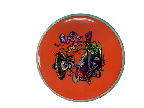 Vist Large View of Product Image Which is Used Axiom NEUTRON HEX Disc Golf Mid Range Orange 177g
