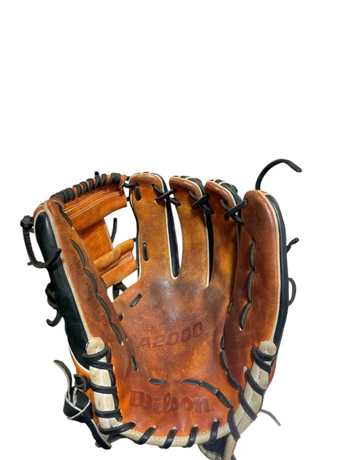 Vist Large View of Product Image Which is Used Wilson A2000 BB/SB Glove RH Throw Black And Copper 11 3/4"