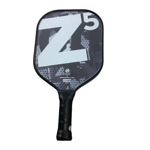 Vist Large View of Product Image Which is Used Onix Z5 GRAPHITE Pickleball Racquet Black And White