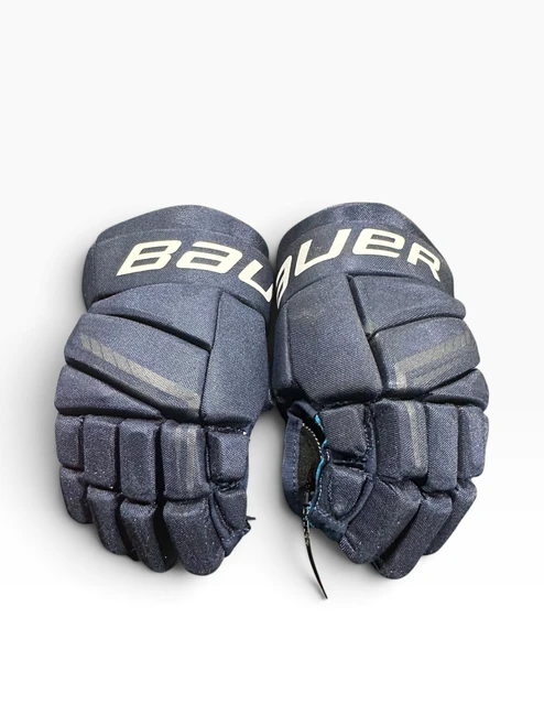 Vist Large View of Product Image Which is Used Bauer X Junior Gloves Navy Blue 12"