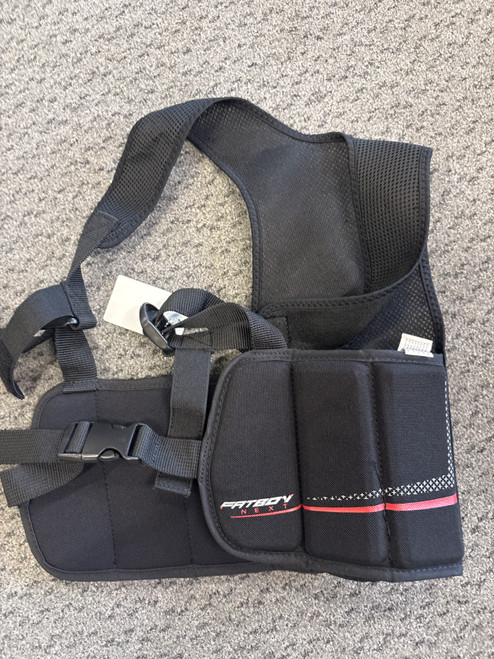 Vist Large View of Product Image Which is Used Warrior BURN NEXT KIDNEY PADS Lacrosse Rib Pads Black SM