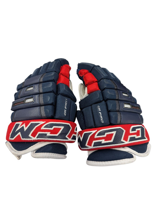 Vist Large View of Product Image Which is Used CCM 4R PRO Junior Gloves Navy Blue 12"