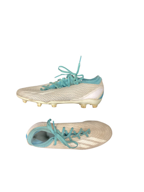Vist Large View of Product Image Which is Used Adidas Soccer Cleats White Youth 06.5
