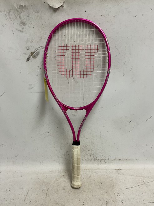 Vist Large View of Product Image Which is Used Wilson TRIUMPH Adult Tennis Racquet Pink 4 1/4"