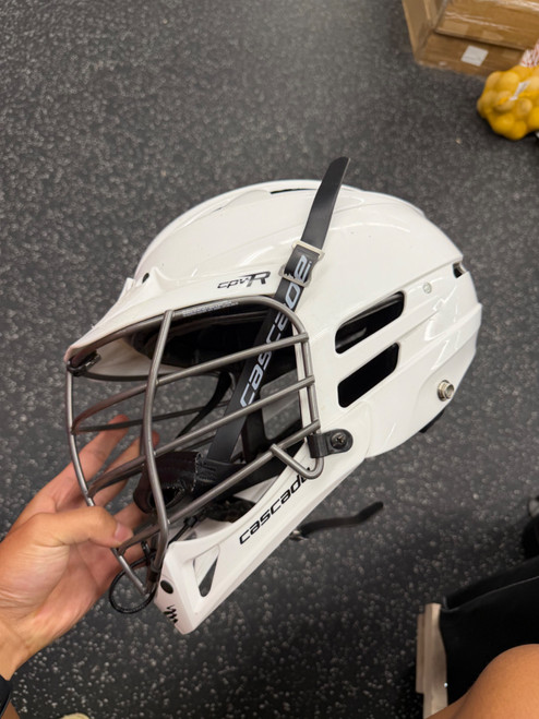 Vist Large View of Product Image Which is Used Cascade CPVR Lacrosse Helmet White One Size