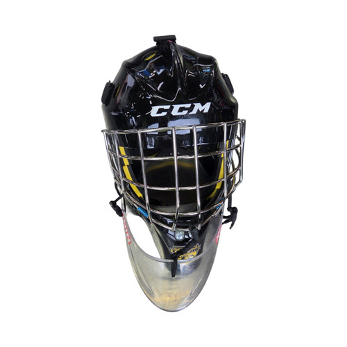 Vist Large View of Product Image Which is Used CCM AXIS 1.5 JUNIOR HELMET Junior Goalie Helmet/Mask Black One Size