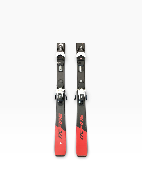 Vist Large View of Product Image Which is Used Fischer RC FIRE 155CM Mens DH Ski/Binding Black And Red 155 cm