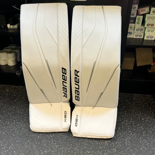 Vist Large View of Product Image Which is Used Bauer BAUER GSX GOALIE PADS Goalie Leg Pads Senior White 22"
