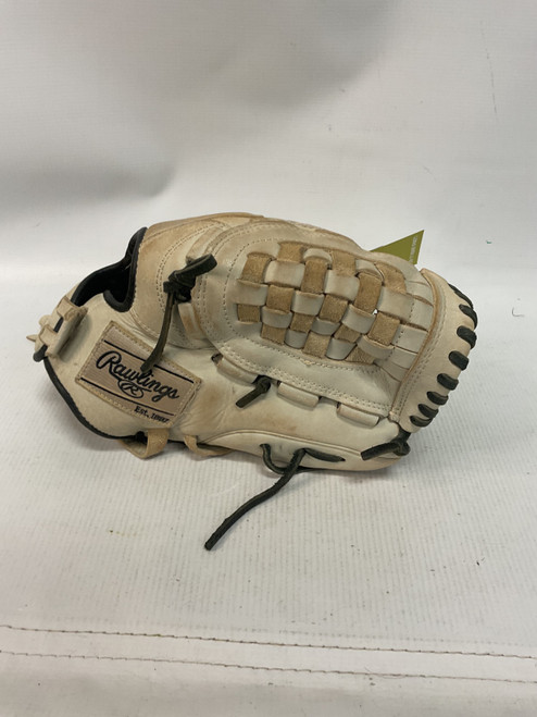Vist Large View of Product Image Which is Used Rawlings GG ELITE RH Throw Fastpitch Gloves Tan 12"