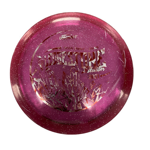 Vist Large View of Product Image Which is Used Discraft LEDGESTONE CRYZTAL SPARKLE Disc Golf Driver Wine Red