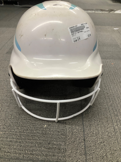 Vist Large View of Product Image Which is Used RIP-IT SOFTBALL Batting Helmet w/Mask White S/M