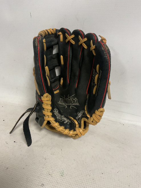 Vist Large View of Product Image Which is Used Rawlings HIGHLIGHT BB/SB Glove RH Throw Black 11 1/2"