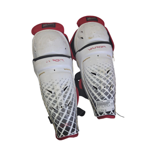 Vist Large View of Product Image Which is Used Bauer LIL ROOKIE SG 10.5IN Junior Shin Guards White 10 1/2"