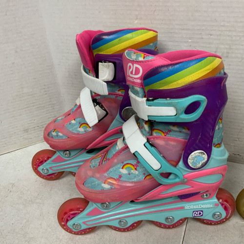 Vist Large View of Product Image Which is Used RollerDerby ADJ 12-2 Junior Rec Fitness Skates Pink Adjustable