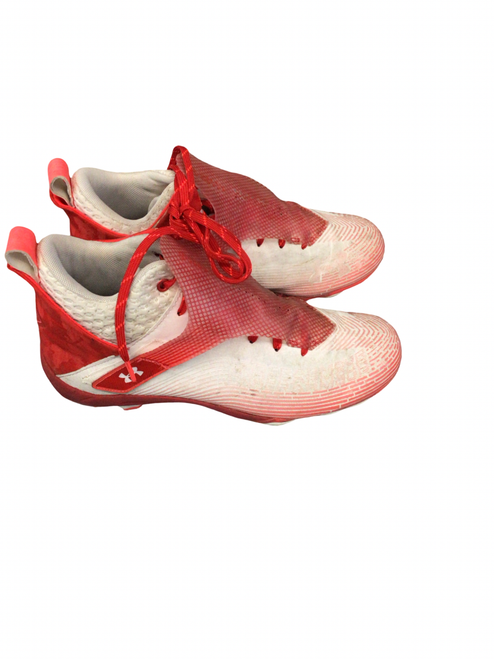 Vist Large View of Product Image Which is Used Under Armour Adult FB Cleats Red Senior 10