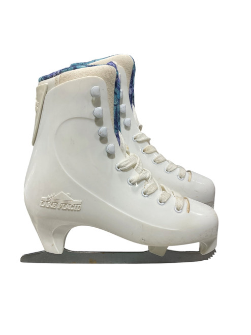Vist Large View of Product Image Which is Used Lake Placid Girls Figure Skate White Junior 01