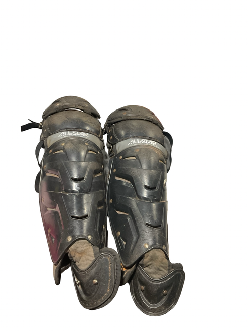 Vist Large View of Product Image Which is Used All Star BLACK SHINGUARDS Catchers Leg Guards Black Adult