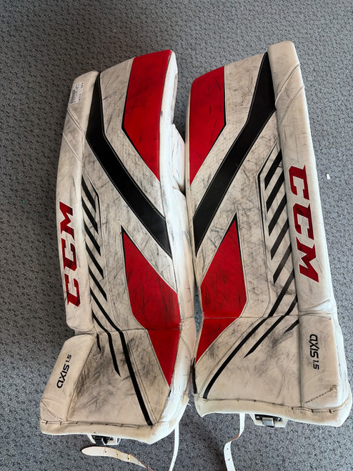 Vist Large View of Product Image Which is Used CCM AXIS 1.5 GOAL PADS Goalie Leg Pads Inter None 30"